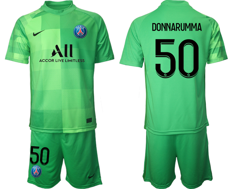 Men 2021-2022 Club Paris St German green goalkeeper #50 Soccer Jersey->paris st german jersey->Soccer Club Jersey
